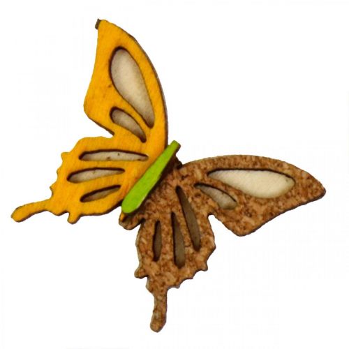 Scatter koristeet perhoset puu vihreä/keltainen/oranssi 3×4cm 24s