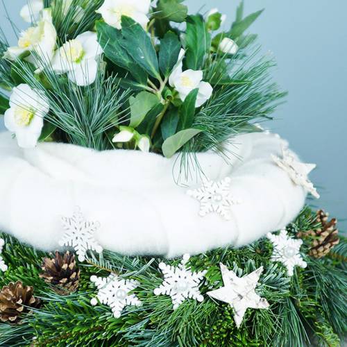 kohteita Scatter koristelu lumihiutale glitter valkoinen 5cm 48p