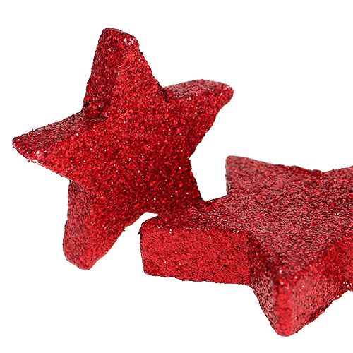 kohteita Scatter koriste tähdet punainen, kiille 4-5cm 40 kpl