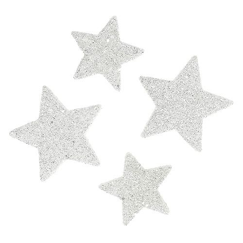 Floristik24 Scatter koriste tähdet valkoinen kiille 4-5cm 40p