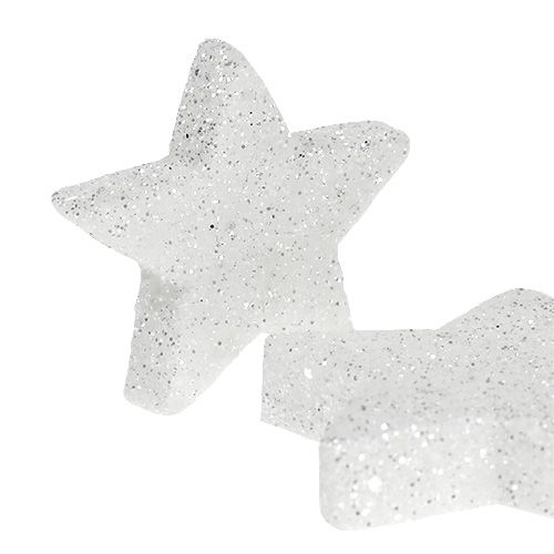 kohteita Scatter koriste tähdet valkoinen kiille 4-5cm 40p