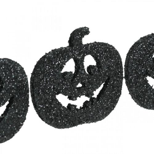 Scatter koristeet Halloween kurpitsa koristeet 4cm musta, glitter 72kpl