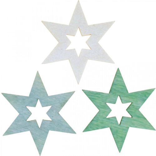 kohteita Puiset tähdet deco sprinkles Christmas Green H4cm 72p