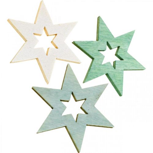 kohteita Puiset tähdet deco sprinkles Christmas Green H4cm 72p