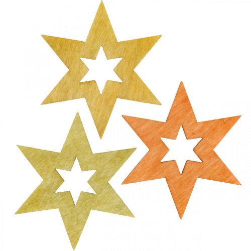 kohteita Puiset tähdet deco sprinkles Christmas Orange H4cm 72p