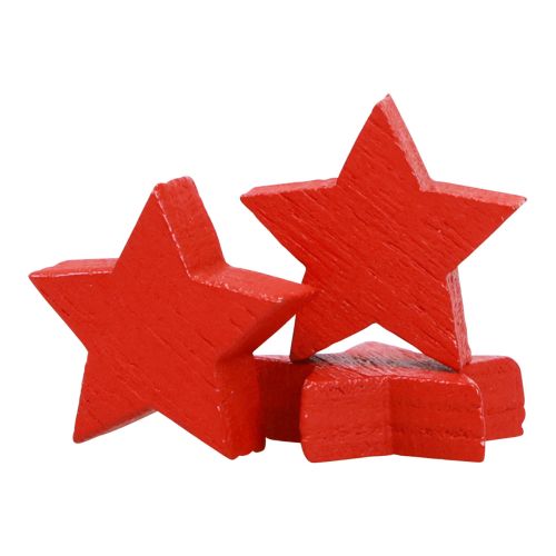 Floristik24 Scatter-koriste Joulutähtiä punaiset puiset tähdet Ø1,5cm 300 kpl