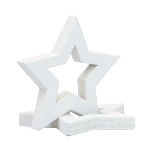 Floristik24 Scatter koristeet Joulutähtiä valkoiset puiset tähdet Ø4cm 54kpl