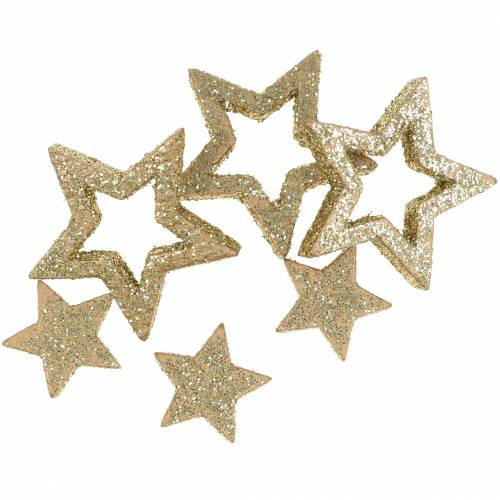 Floristik24 Scatter koristelu tähdet kulta glitter 48kpl
