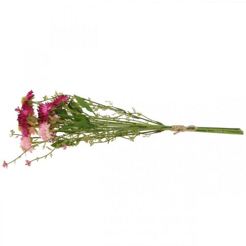 kohteita Rhodanthe pinkki-vaaleanpunainen, silkkikukat, tekokasvi, olkikukkakimppu L46cm