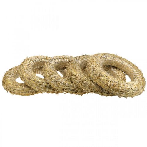 kohteita Olkikranssi Ø35cm luonnonvärinen - koristekranssi askarteluun ja adventtiin, 5 kpl setti