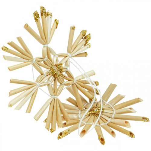 kohteita Straw Stars Glitter Gold Set Joulukoristeet Ø6cm 24kpl