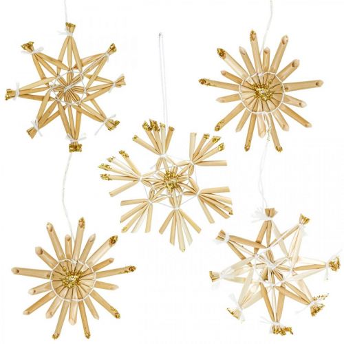 kohteita Olkitähdet glitter kultasetti Joulukoristeet Ø6cm 24 kpl
