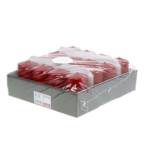 Floristik24 Pilarikynttilä 100/60 vanha punainen 16 kpl