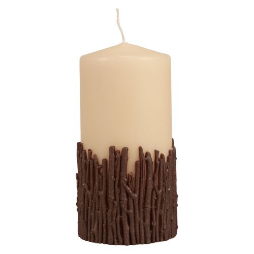 Pilari kynttilän oksat koristekynttilä rustiikki beige 150/70mm 1kpl
