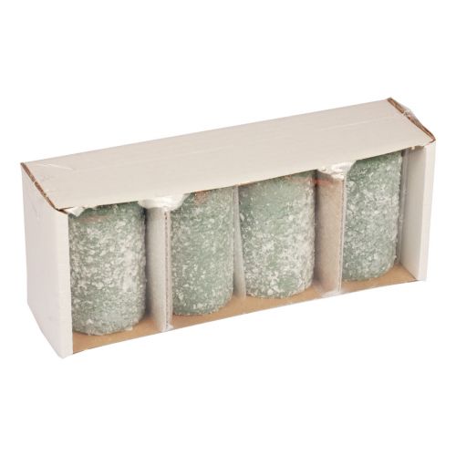 Floristik24 Pilarikynttilät talvijoulukynttilät vihreät 60×100mm 4kpl