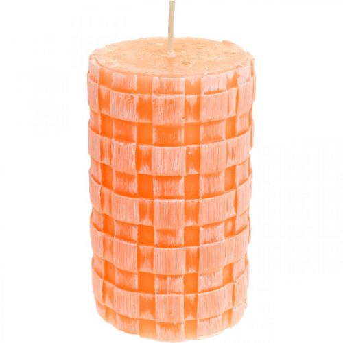 Kynttilät Rustic, Pilarikynttilät Basket Pattern, vahakynttilät Orange 110/65 2kpl 2kpl