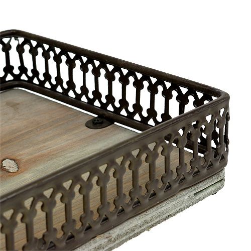 Floristik24 Tarjottimen neliö 36cm x 13cm K4cm luonnollinen 1kpl