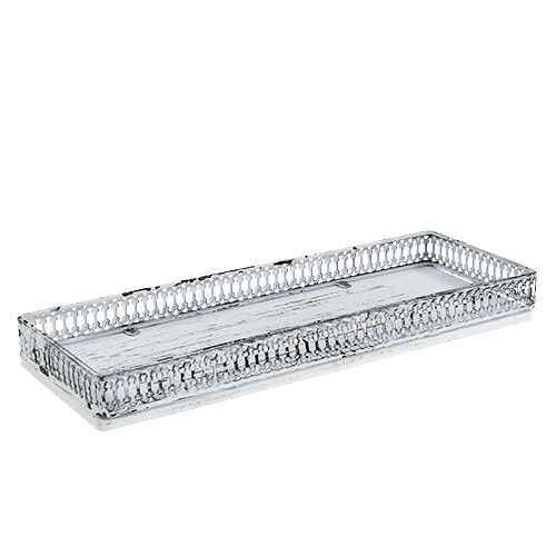 Floristik24 Lokeron neliö 36cm x 13cm K 4cm valkoinen 1p