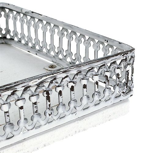 Floristik24 Lokeron neliö 36cm x 13cm K 4cm valkoinen 1p