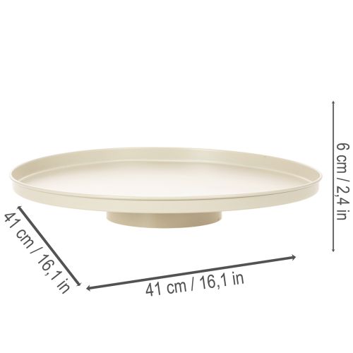 Koristeellinen metallinen kukkalautanen, pyöreä, 41 cm, pöytäasennus | Floristik24.fi