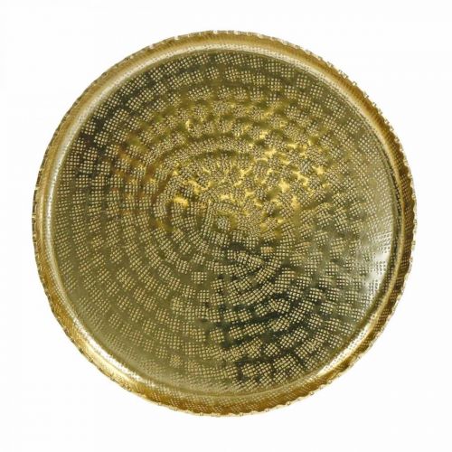 Koristeellinen tarjotin, metallilevy itämainen, pöytäkoristeet Ø25cm