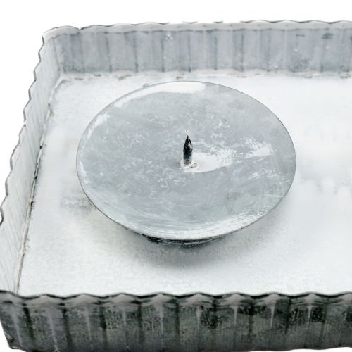 Floristik24 Lokero, jossa 4 kynttilänjalkaa, sinkki 40cm x 12,5cm 1p