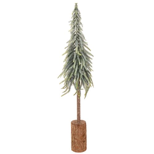 Keinotekoinen kuusi, jäätynyt, koristepuu puisella jalustalla talvikoristeeseen ja jouluun, 75 cm ostaa | Floristik24.fi