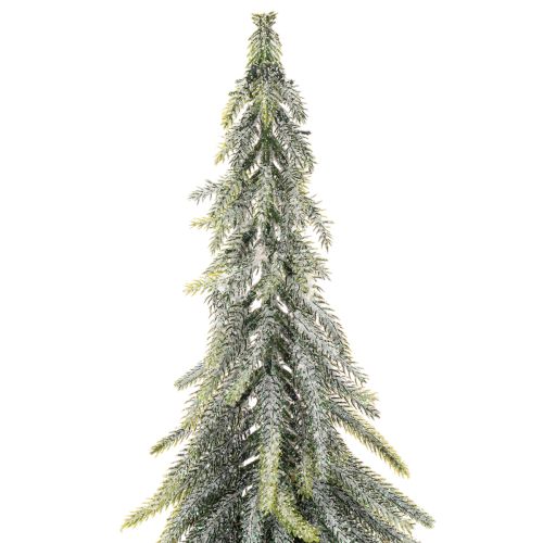 Keinotekoinen kuusi, jäätynyt, koristepuu puisella jalustalla talvikoristeeseen ja jouluun, 75 cm | Floristik24.fi