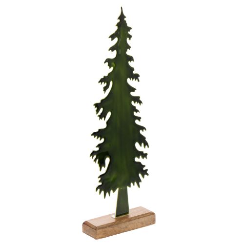 Koristeellinen joulukuusi puisella jalustalla, pöytäkoriste, joulu, 46 cm