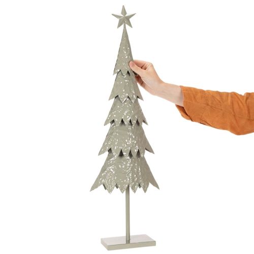 Koristeellinen joulukuusi jalustalla tähdellä, juhlava pöytäkoriste, 74 cm | Floristik24.fi