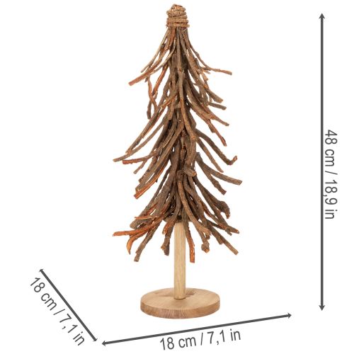 Pajunoksista tehty joulukuusi puisella jalustalla, 48 cm | Floristik24.fi