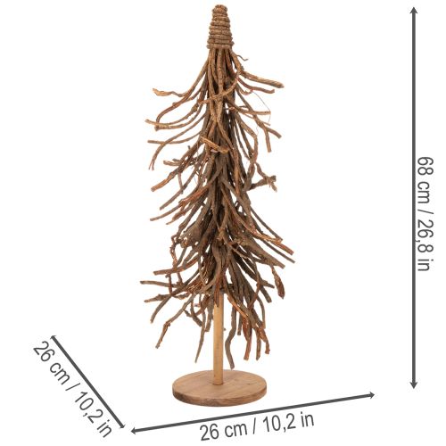 Pajunoksista tehty koristepuu puisella jalustalla, 68 cm | Floristik24.fi