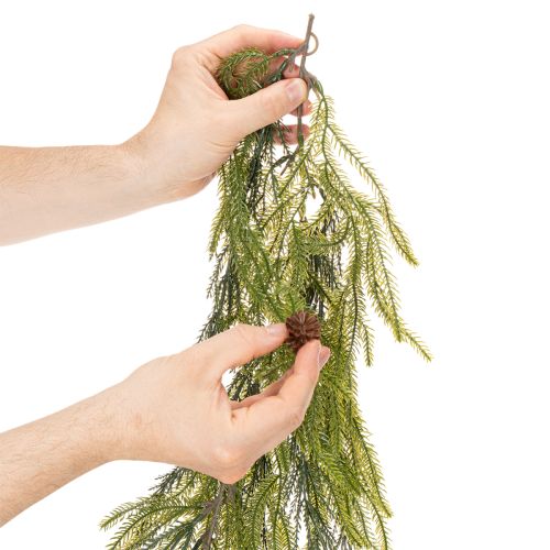 Keinotekoinen männynoksaseppele käpyillä adventtikoristeeseen 218 cm | Floristik24.fi