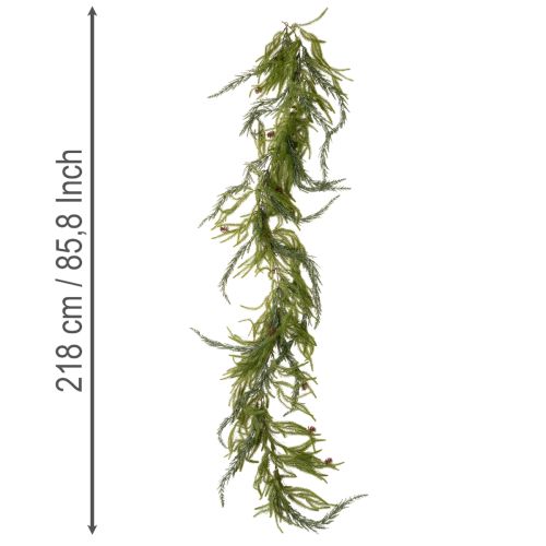 Keinotekoinen männynoksaseppele käpyillä adventtikoristeeseen 218 cm | Floristik24.fi
