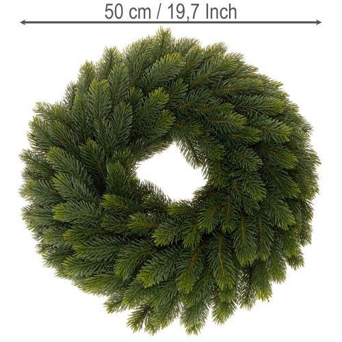 Keinotekoinen kuusenoksaseppele, vihreä, pyöreä, 50 cm | Floristik24.fi