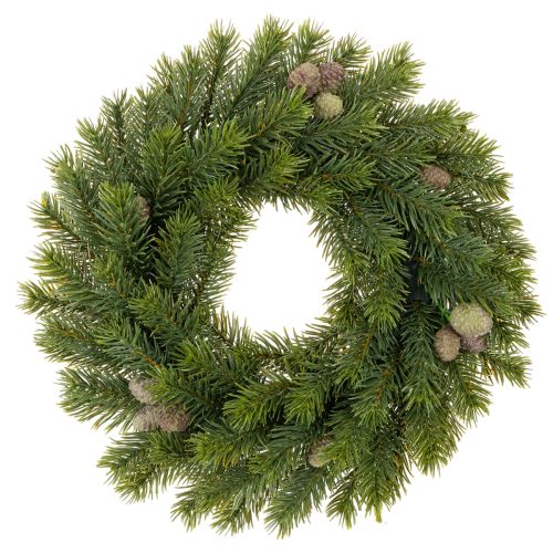 Keinotekoinen kuusenoksaseppele käpyillä oveen tai pöytään, 30 cm ostaa | Floristik24.fi
