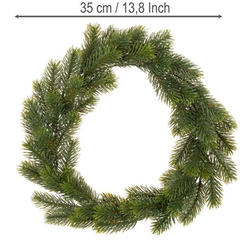 Keinotekoinen kuusenvihreä seppele oven koristeeksi, 35cm | Floristik24.fi
