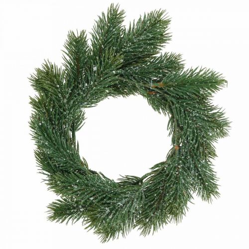 Kuusiseppele keinotekoinen deco-seppele Joulunvihreä, jäinen Ø25cm