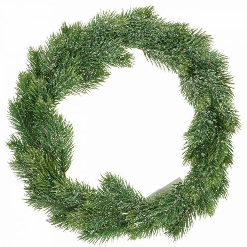 Keinotekoinen kuusiseppele Adventtiseppele vihreä, jäinen Ø35cm