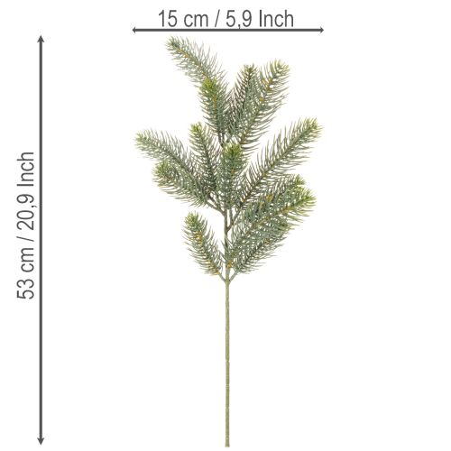 Keinotekoinen kuusenoksa, juhlava ikkunakoriste, 50 cm, 3 kpl | Floristik24.fi