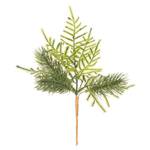 Keinotekoinen kuusenoksa juhlakoristeeseen, 22 cm, 2 kpl | Floristik24.fi