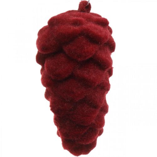 kohteita Koristekäpyjä flokoitu, syyskoristeita, käpyjä punainen, Adventti H8,5cm Ø4,5cm 8 kpl