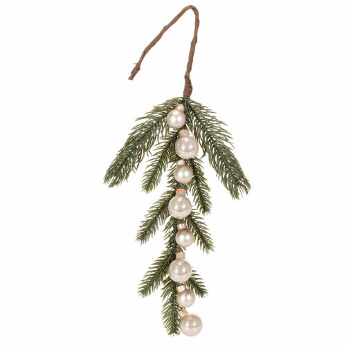 Tekokuusenoksa ja valkoiset minikuusenpallot, 46 cm, 2 kpl ostaa | Floristik24.fi