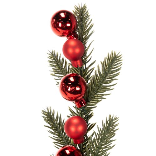 Keinotekoinen kuusenoksa joulupalloilla, 48 cm, 2 kpl | Floristik24.fi