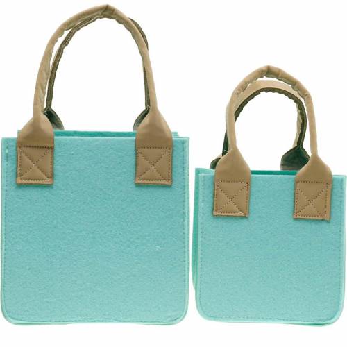 Floristik24 Deco Cachepot Huopa Mintunvihreä Huopa kori kahvoilla Huopa Deco 2 kpl:n sarja