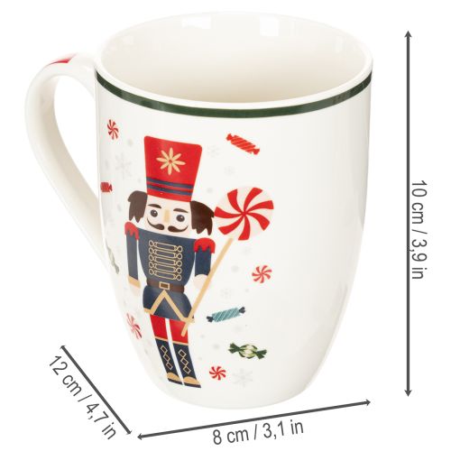 Joulumuki pähkinänsärkijällä ja karkkitankoaiheella, 10 cm, 2 kpl | Floristik24.fi