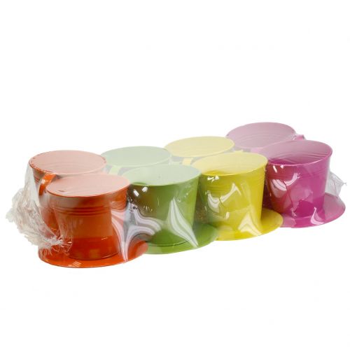 Floristik24 Metallikupit valikoituja värejä Ø12cm K10cm 8kpl