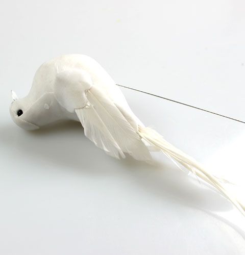 Floristik24 Deco kyyhkyset langalla valkoinen 16cm 4kpl