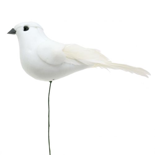 Floristik24 Koristeelliset kyyhkyset langalla valkoinen 11cm 6kpl