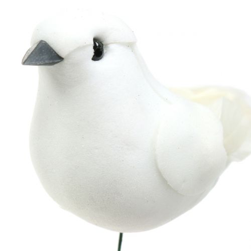 Floristik24 Koristeelliset kyyhkyset langalla valkoinen 11cm 6kpl